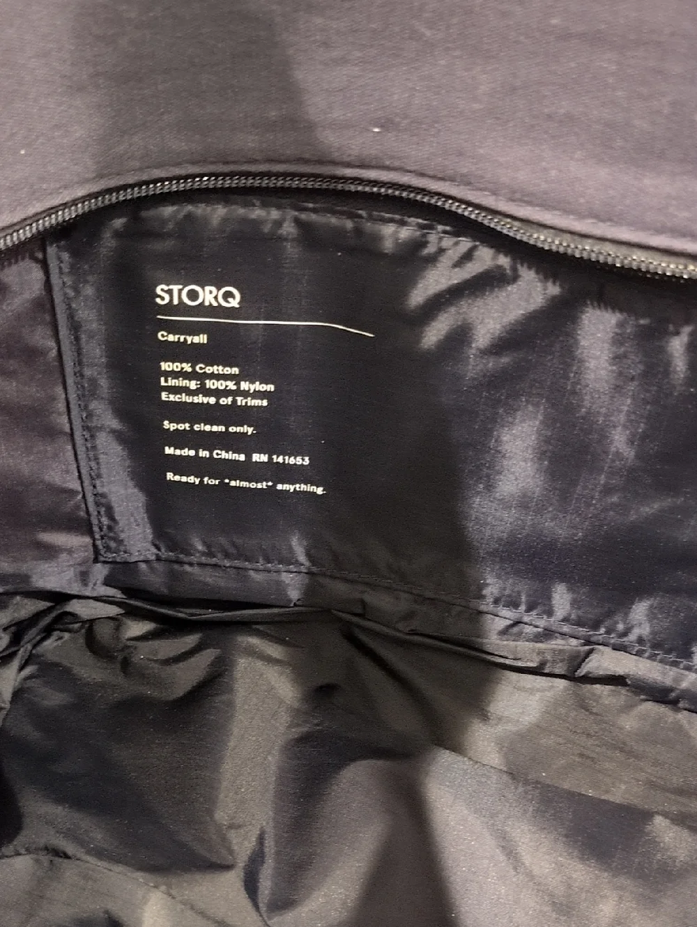 Storq Carryall Canvas Navy & Cream Diaper Bag
